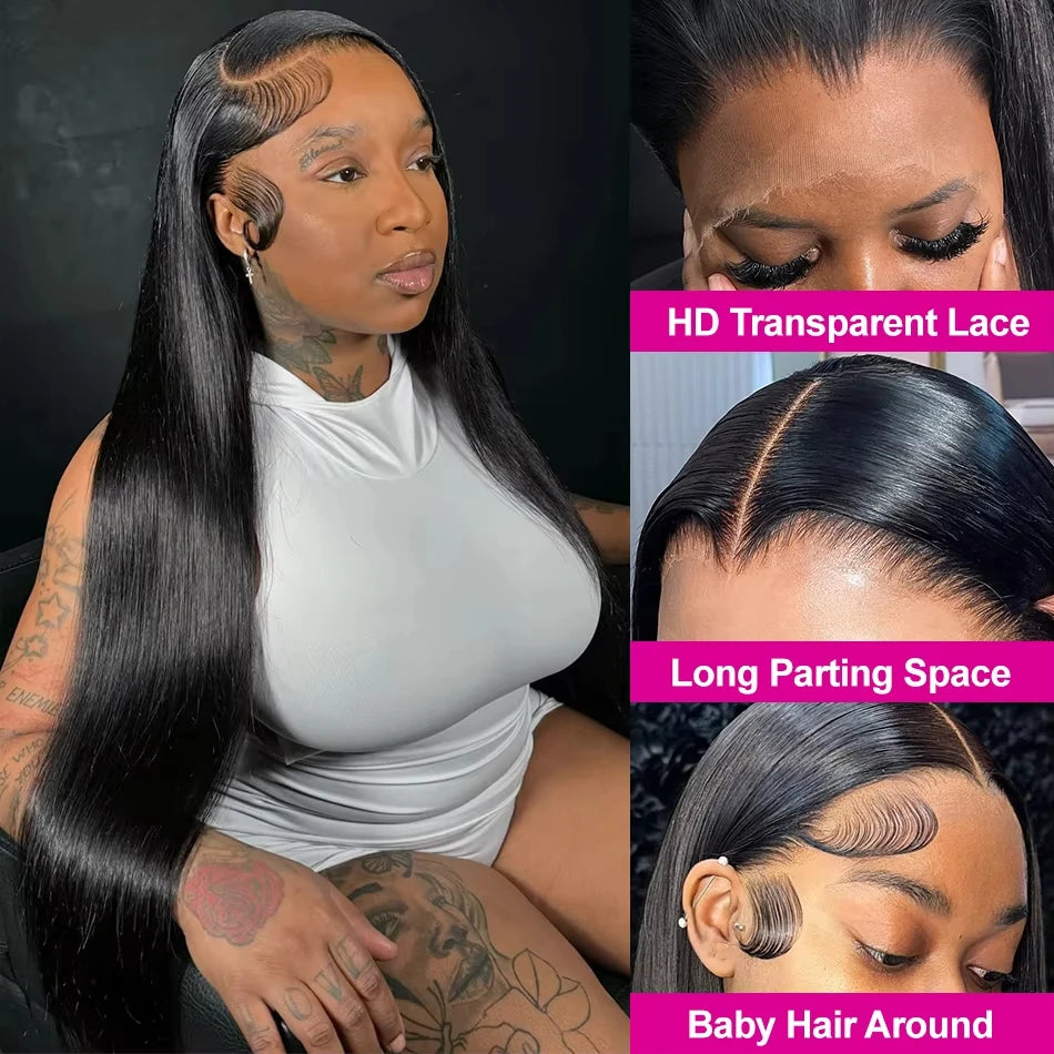 30 Inch 200 Density Straight Human Hair Wigs 13x6 Hd Lace Frontal Wig 360 Lace Front Wig 13x4 Lace Front Wig For Black Women